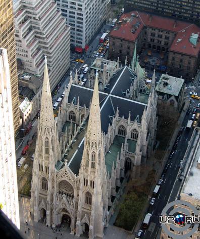 Собор Святого Патрика Нью-Йорк. Вид с Рокфеллера.